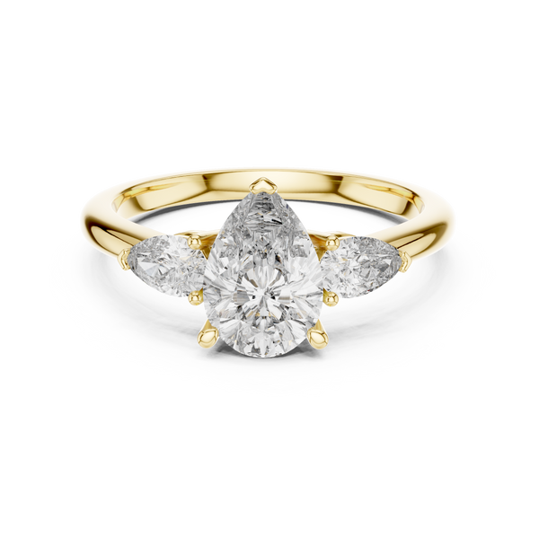 1.53ct TW Pear Lab-Grown Diamond Three Stone Ring
