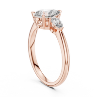 1.53ct TW Pear Lab-Grown Diamond Three Stone Ring in Rose Gold — Verasah fine jewellery