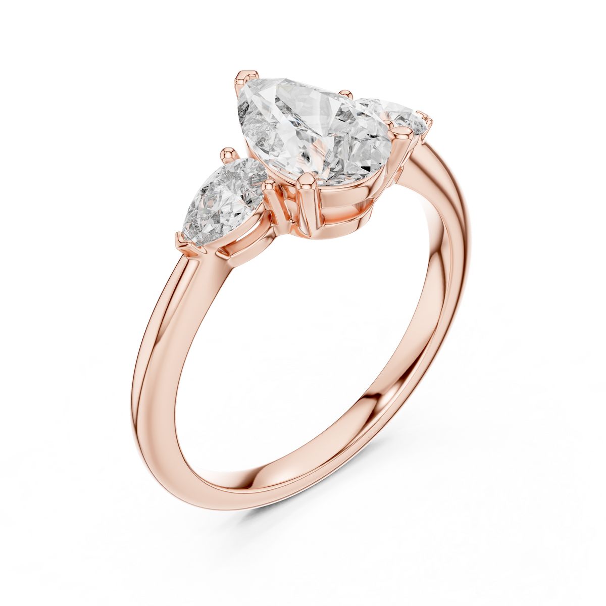1.53ct TW Pear Lab-Grown Diamond Three Stone Ring