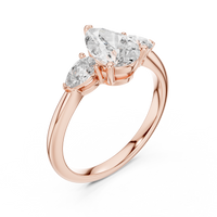 1.53ct TW Pear Lab-Grown Diamond Three Stone Ring in Rose Gold — Verasah fine jewellery