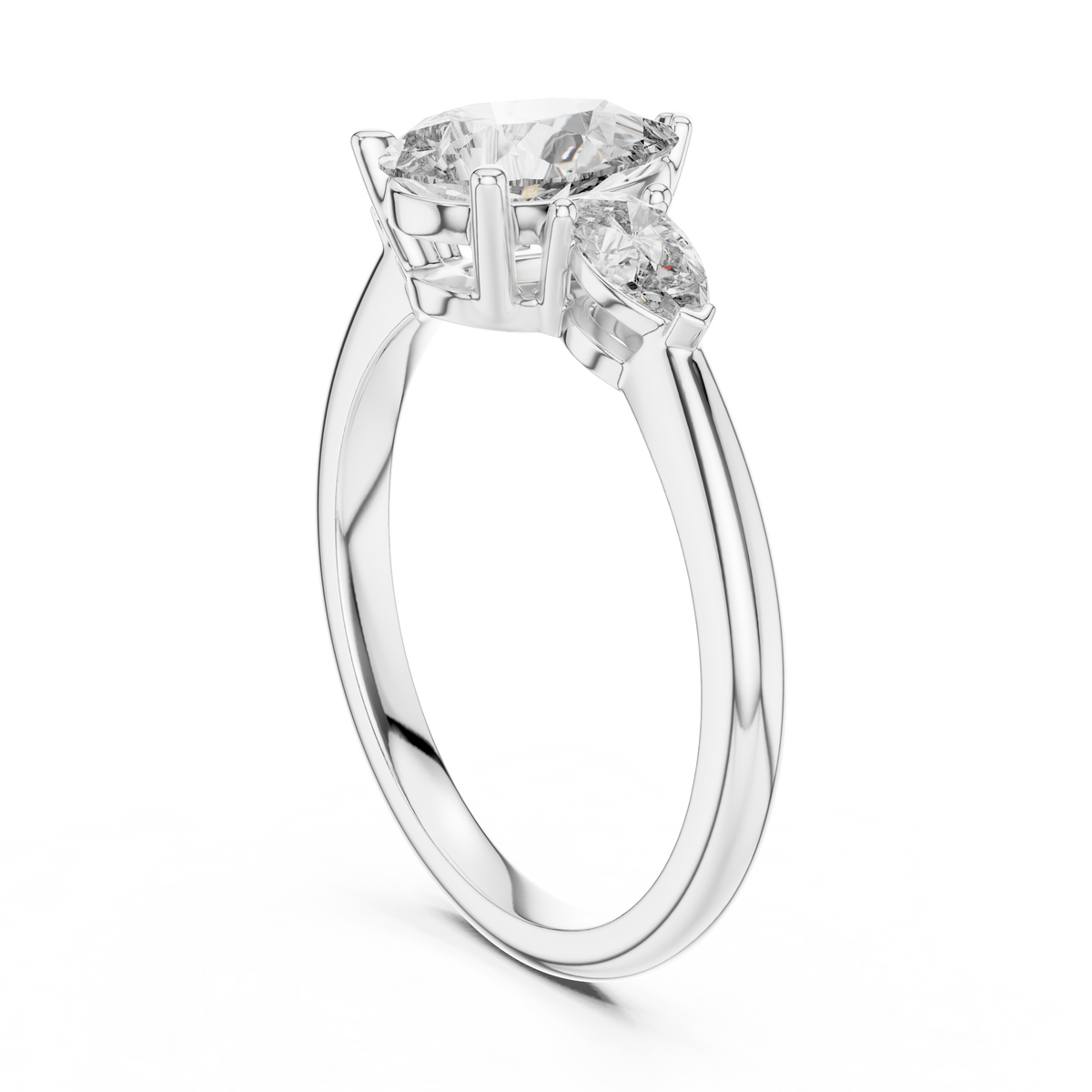 1.53ct TW Pear Lab-Grown Diamond Three Stone Ring