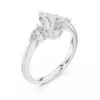 1.53ct TW Pear Lab-Grown Diamond Three Stone Ring in White Gold — Verasah fine jewellery