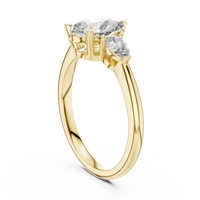 1.53ct TW Pear Lab-Grown Diamond Three Stone Ring in Yellow Gold — Verasah fine jewellery