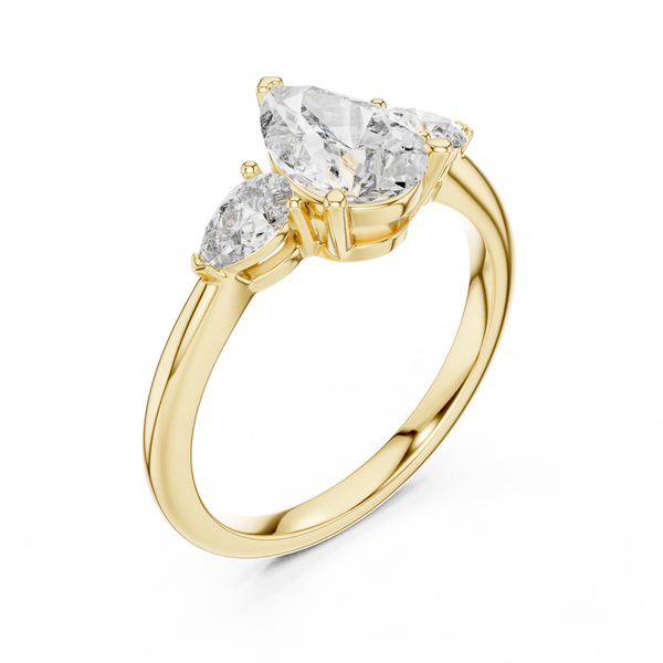 1.53ct TW Pear Lab-Grown Diamond Three Stone Ring