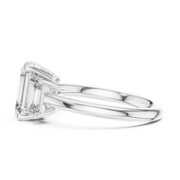 3ct TW Emerald Cut Lab-Grown Diamond Three Stone Ring in White Gold — Verasah fine jewellery