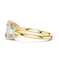 3ct TW Emerald Cut Lab-Grown Diamond Three Stone Ring in Yellow Gold — Verasah fine jewellery