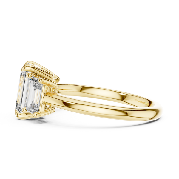 3ct TW Emerald Cut Lab-Grown Diamond Three Stone Ring