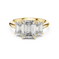 3ct TW Emerald Cut Lab-Grown Diamond Three Stone Ring