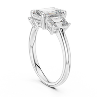 3ct TW Emerald Cut Lab-Grown Diamond Three Stone Ring in White Gold — Verasah fine jewellery