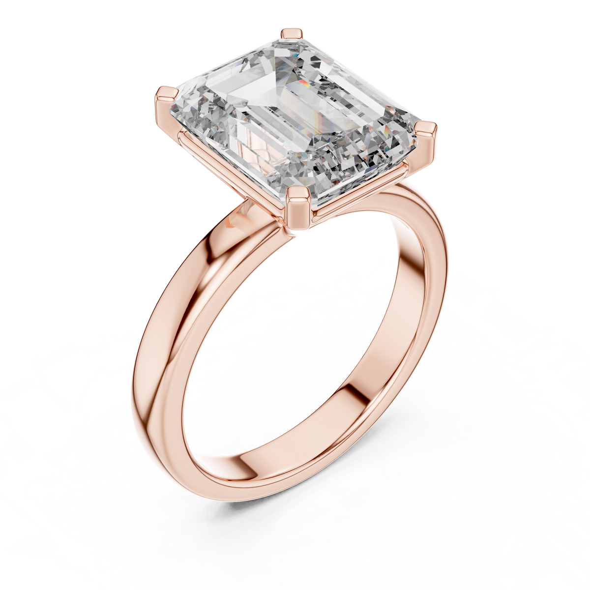 2ct TW Emerald Cut Lab-Grown Diamond Solitaire Ring