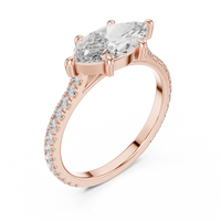 1.89ct TW Marquise Lab-Grown Diamond Pavé Solitaire Ring in Rose Gold — Verasah fine jewellery