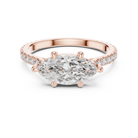 1.89ct TW Marquise Lab-Grown Diamond Pavé Solitaire Ring in Rose Gold — Verasah fine jewellery