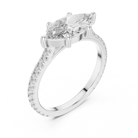 1.89ct TW Marquise Lab-Grown Diamond Pavé Solitaire Ring in White Gold — Verasah fine jewellery