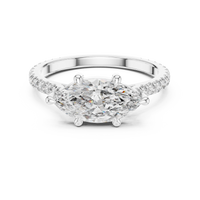 1.89ct TW Marquise Lab-Grown Diamond Pavé Solitaire Ring in White Gold — Verasah fine jewellery