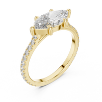 1.89ct TW Marquise Lab-Grown Diamond Pavé Solitaire Ring in Yellow Gold — Verasah fine jewellery