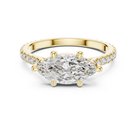1.89ct TW Marquise Lab-Grown Diamond Pavé Solitaire Ring in Yellow Gold — Verasah fine jewellery