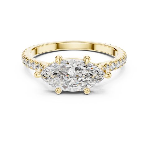 1.89ct TW Marquise Lab-Grown Diamond Pavé Solitaire Ring
