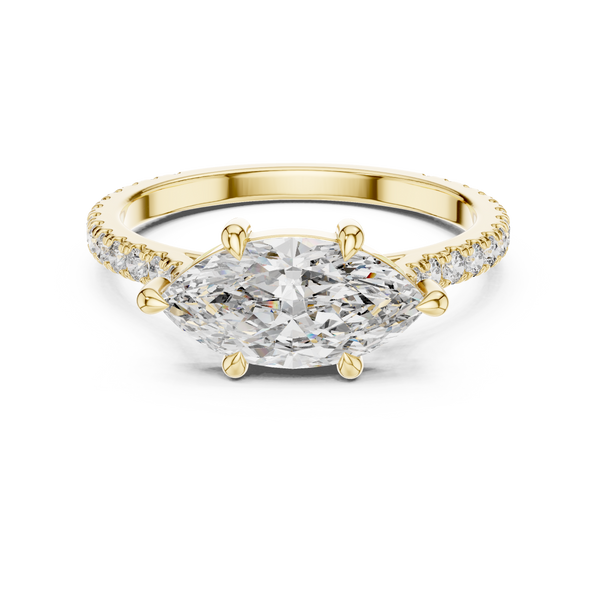 1.89ct TW Marquise Lab-Grown Diamond Pavé Solitaire Ring
