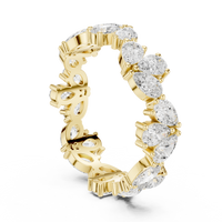 2.2ct TW Lab Grown Lab-Grown Diamond Pear Eternity Ring in Yellow Gold — Verasah fine jewellery