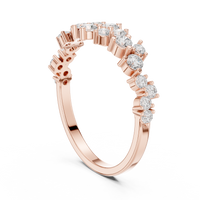 0.5ct TW Round Lab-Grown Diamond Scattered Half Eternity Ring in Rose Gold — Verasah fine jewellery