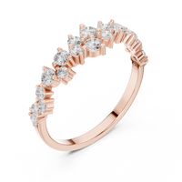 0.5ct TW Round Lab-Grown Diamond Scattered Half Eternity Ring in Rose Gold — Verasah fine jewellery