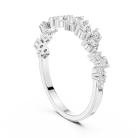 0.5ct TW Round Lab-Grown Diamond Scattered Half Eternity Ring in White Gold — Verasah fine jewellery