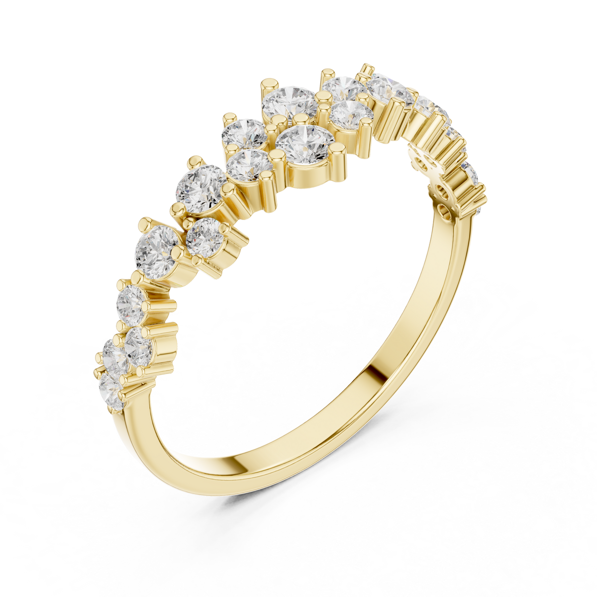 0.5ct TW Round Lab-Grown Diamond Scattered Half Eternity Ring