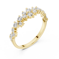 0.5ct TW Round Lab-Grown Diamond Scattered Half Eternity Ring in Yellow Gold — Verasah fine jewellery