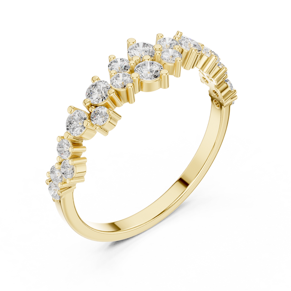 0.5ct TW Round Lab-Grown Diamond Scattered Half Eternity Ring