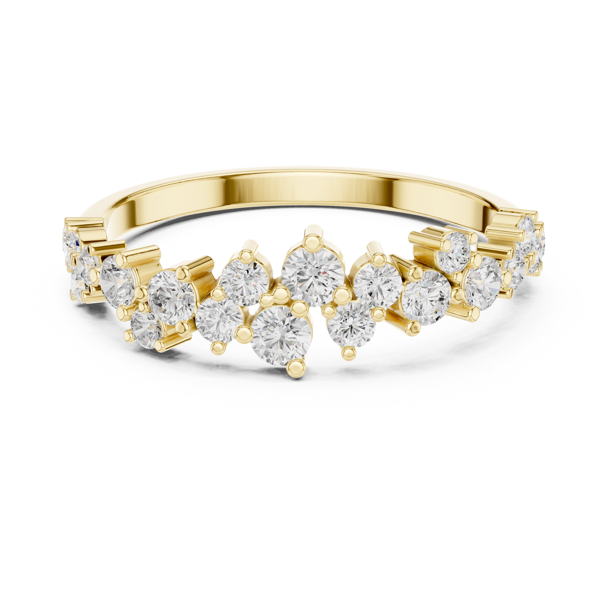 0.5ct TW Round Lab-Grown Diamond Scattered Half Eternity Ring