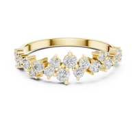 0.5ct TW Round Lab-Grown Diamond Scattered Half Eternity Ring in Yellow Gold — Verasah fine jewellery