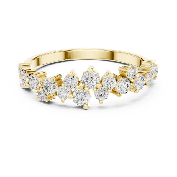 0.5ct TW Round Lab-Grown Diamond Scattered Half Eternity Ring