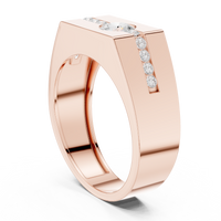 0.60ct TW Round Lab-Grown Diamond Men's Signet Ring in Rose Gold — Verasah fine jewellery