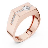 0.60ct TW Round Lab-Grown Diamond Men's Signet Ring in Rose Gold — Verasah fine jewellery