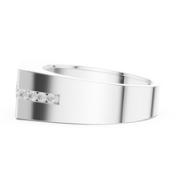 0.60ct TW Round Lab-Grown Diamond Men's Signet Ring in White Gold — Verasah fine jewellery
