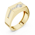 0.60ct TW Round Lab-Grown Diamond Men's Signet Ring