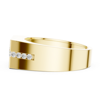 0.60ct TW Round Lab-Grown Diamond Men's Signet Ring in Yellow Gold — Verasah fine jewellery