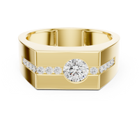 0.60ct TW Round Lab-Grown Diamond Men's Signet Ring in Yellow Gold — Verasah fine jewellery