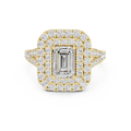 2.5ct TW Emerald Cut Lab-Grown Diamond Double Halo Ring