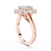 2.43ct TW Round Lab-Grown Diamond En Fleur Floral Ring in Rose Gold — Verasah fine jewellery