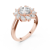 2.43ct TW Round Lab-Grown Diamond En Fleur Floral Ring in Rose Gold — Verasah fine jewellery