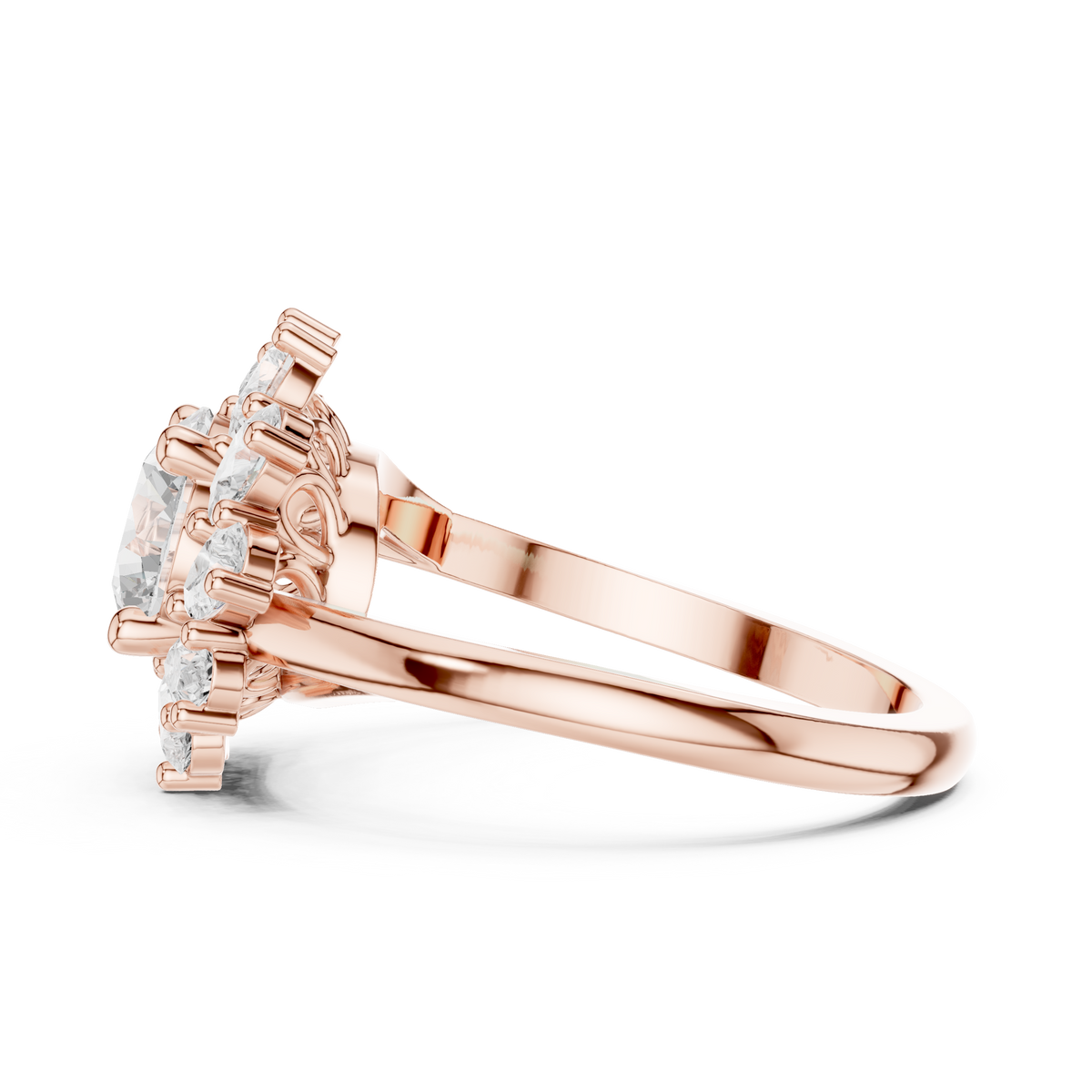 2.43ct TW Round Lab-Grown Diamond En Fleur Floral Ring