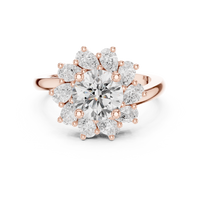 2.43ct TW Round Lab-Grown Diamond En Fleur Floral Ring in Rose Gold — Verasah fine jewellery