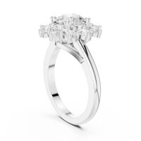 2.43ct TW Round Lab-Grown Diamond En Fleur Floral Ring in White Gold — Verasah fine jewellery