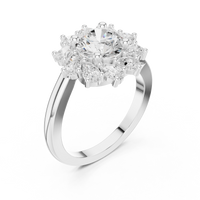 2.43ct TW Round Lab-Grown Diamond En Fleur Floral Ring in White Gold — Verasah fine jewellery
