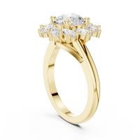 2.43ct TW Round Lab-Grown Diamond En Fleur Floral Ring in Yellow Gold — Verasah fine jewellery