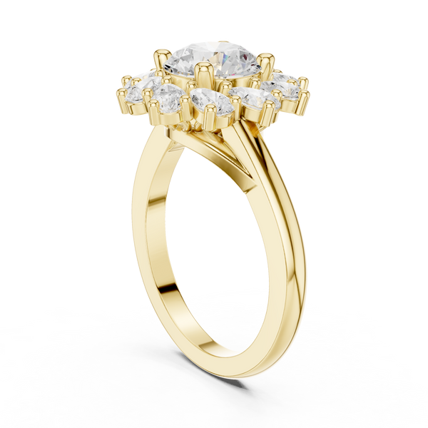 2.43ct TW Round Lab-Grown Diamond En Fleur Floral Ring