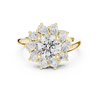 2.43ct TW Round Lab-Grown Diamond En Fleur Floral Ring in Yellow Gold — Verasah fine jewellery