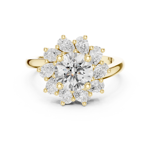 2.43ct TW Round Lab-Grown Diamond En Fleur Floral Ring