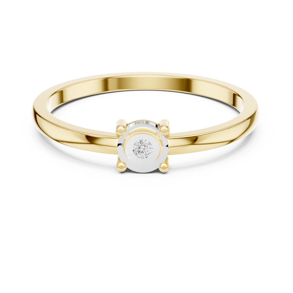 Round Lab-Grown Diamond Illusion Solitaire Ring